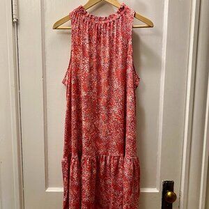 Banana Republic XL Dress NWT Pink Print Drop Waist Sleeveless